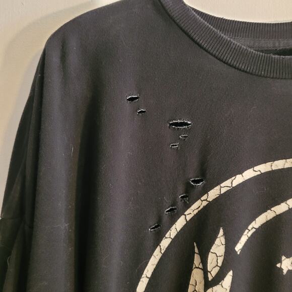 Modish Rebel Moon Stars Graphic Sweatshirt Sz S Distressed Grunge Celestial - Picture 4 of 13